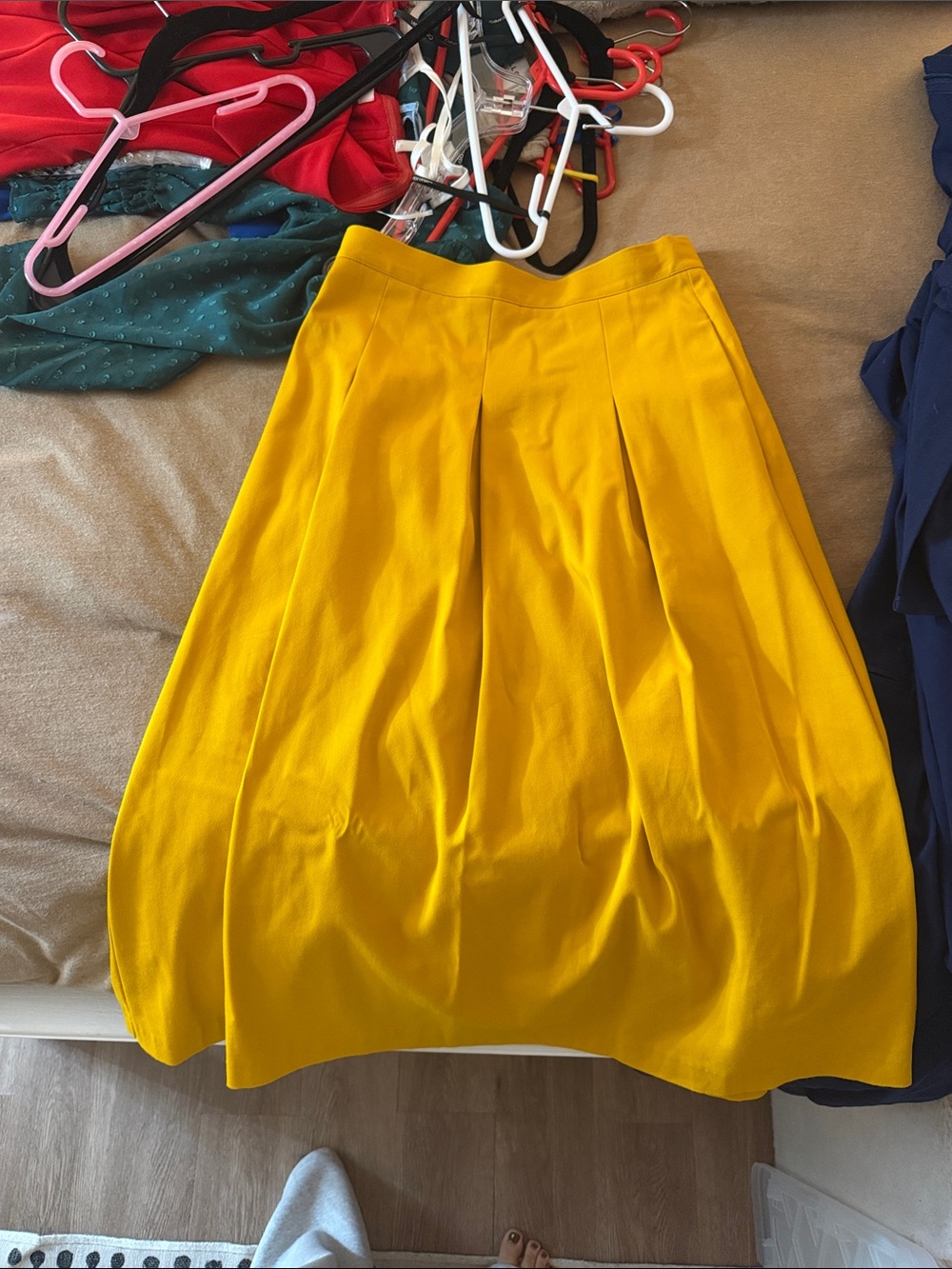 Gianni Bini Sunny Yellow Pleated Skater Skirt